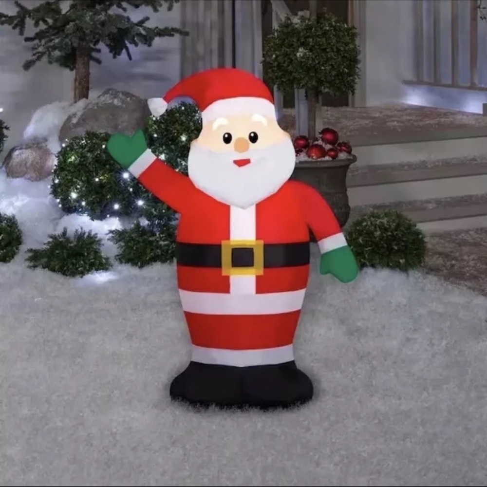 Home Accents Holiday 3.5 Ft. LED Waving Santa Christmas Airblown® Inflatable